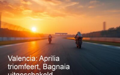 Valencia: Aprilia triomfeert, Bagnaia uitgeschakeld